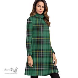 Scottish MacAlpine Ancient Tartan Womens High Neck Dress Tartan Plaid Dress