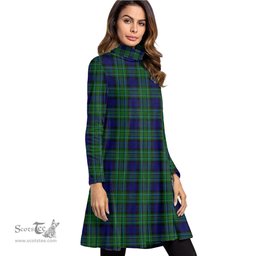Scottish MacCallum Modern Tartan Womens High Neck Dress Tartan Plaid Dress