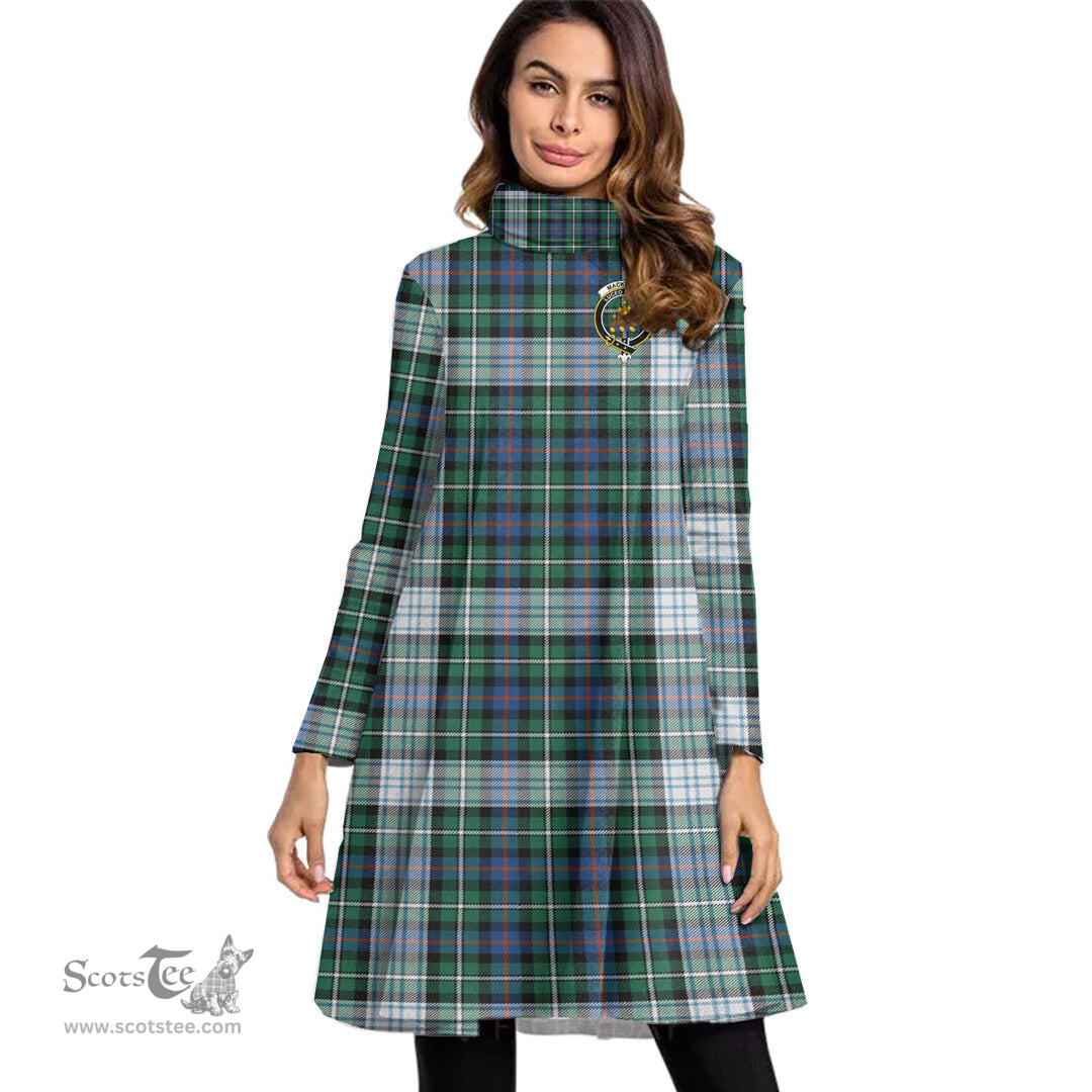 Scottish MacKenzie Dress Ancient Clan Tartan Crest Womens High Neck Dress Tartan Plaid Dress