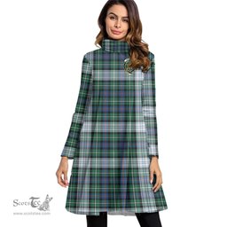 Scottish MacKenzie Dress Ancient Clan Tartan Crest Womens High Neck Dress Tartan Plaid Dress