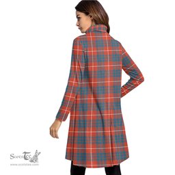 Scottish Hamilton Ancient Clan Tartan Crest Womens High Neck Dress Tartan Plaid Dress
