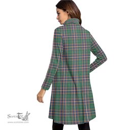 Scottish MacFarlane Hunting Ancient Clan Tartan Crest Womens High Neck Dress Tartan Plaid Dress