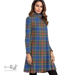 Scottish MacBeth Ancient Tartan Womens High Neck Dress Tartan Plaid Dress