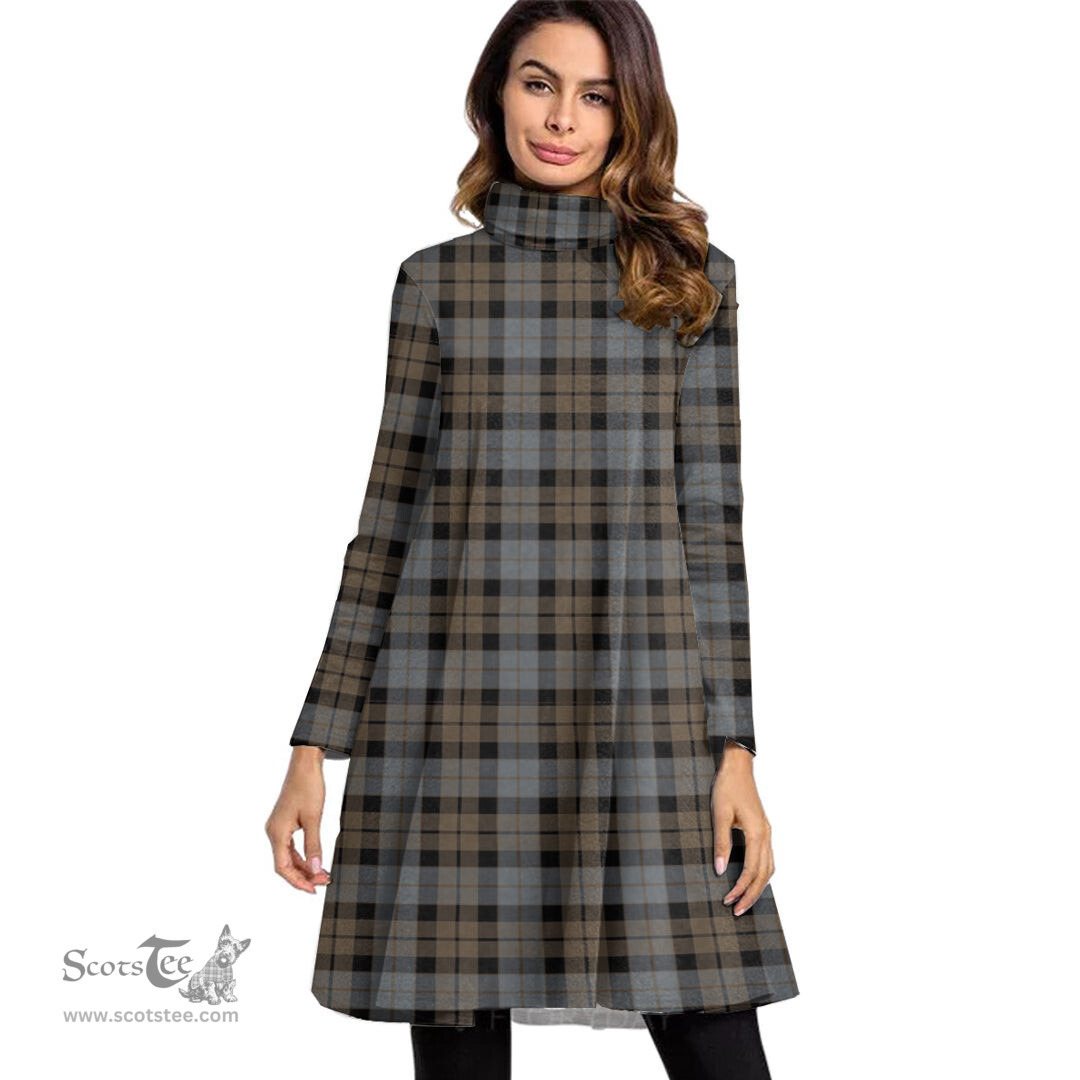 Scottish MacKay Weathered Tartan Womens High Neck Dress Tartan Plaid Dress