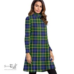 Scottish MacKellar Tartan Womens High Neck Dress Tartan Plaid Dress