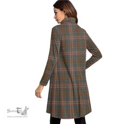 Scottish Kennedy Weathered Clan Tartan Crest Womens High Neck Dress Tartan Plaid Dress