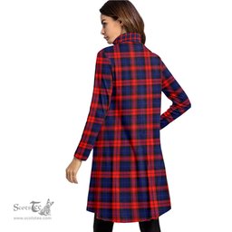 Scottish MacLachlan Modern Clan Tartan Crest Womens High Neck Dress Tartan Plaid Dress
