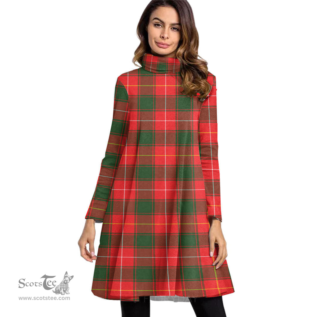 Scottish MacPhee Modern Tartan Womens High Neck Dress Tartan Plaid Dress