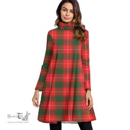 Scottish MacPhee Modern Tartan Womens High Neck Dress Tartan Plaid Dress