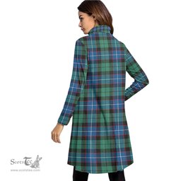 Scottish Hunter Ancient Tartan Womens High Neck Dress Tartan Plaid Dress