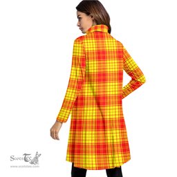 Scottish MacMillan Clan Clan Tartan Crest Womens High Neck Dress Tartan Plaid Dress