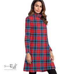 Scottish MacTavish Modern Tartan Womens High Neck Dress Tartan Plaid Dress