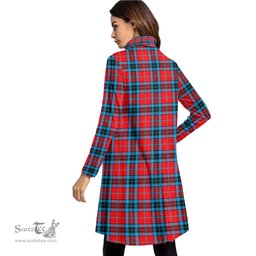 Scottish MacTavish Modern Tartan Womens High Neck Dress Tartan Plaid Dress