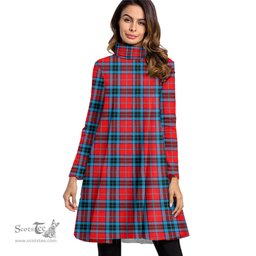 Scottish MacTavish Modern Tartan Womens High Neck Dress Tartan Plaid Dress