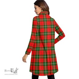 Scottish Lennox Modern Clan Tartan Crest Womens High Neck Dress Tartan Plaid Dress
