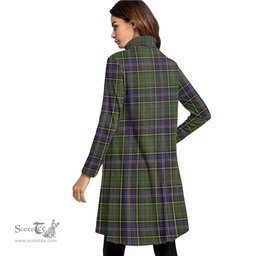 Scottish MacMillan Hunting Modern Clan Tartan Crest Womens High Neck Dress Tartan Plaid Dress