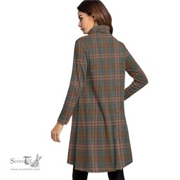 Scottish Kennedy Weathered Tartan Womens High Neck Dress Tartan Plaid Dress