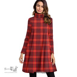Scottish MacIan Tartan Womens High Neck Dress Tartan Plaid Dress