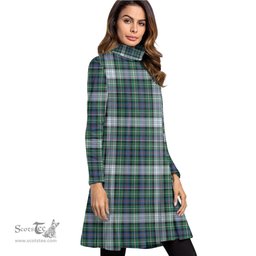 Scottish MacKenzie Dress Ancient Tartan Womens High Neck Dress Tartan Plaid Dress