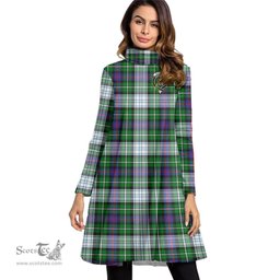 Scottish MacKenzie Dress Modern Clan Tartan Crest Womens High Neck Dress Tartan Plaid Dress