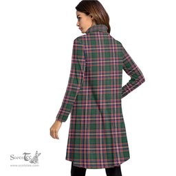 Scottish MacFarlane Hunting Modern Clan Tartan Crest Womens High Neck Dress Tartan Plaid Dress