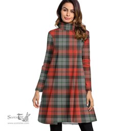 Scottish MacLachlan Weathered Tartan Womens High Neck Dress Tartan Plaid Dress