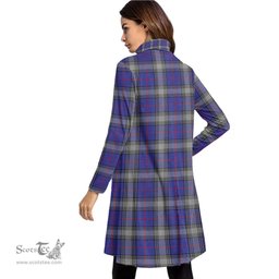 Scottish Kinnaird Clan Tartan Crest Womens High Neck Dress Tartan Plaid Dress