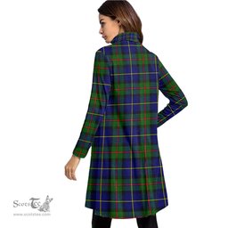 Scottish MacLeod of Harris Modern Clan Tartan Crest Womens High Neck Dress Tartan Plaid Dress