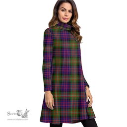Scottish MacDonnell of Glengarry Modern Tartan Womens High Neck Dress Tartan Plaid Dress