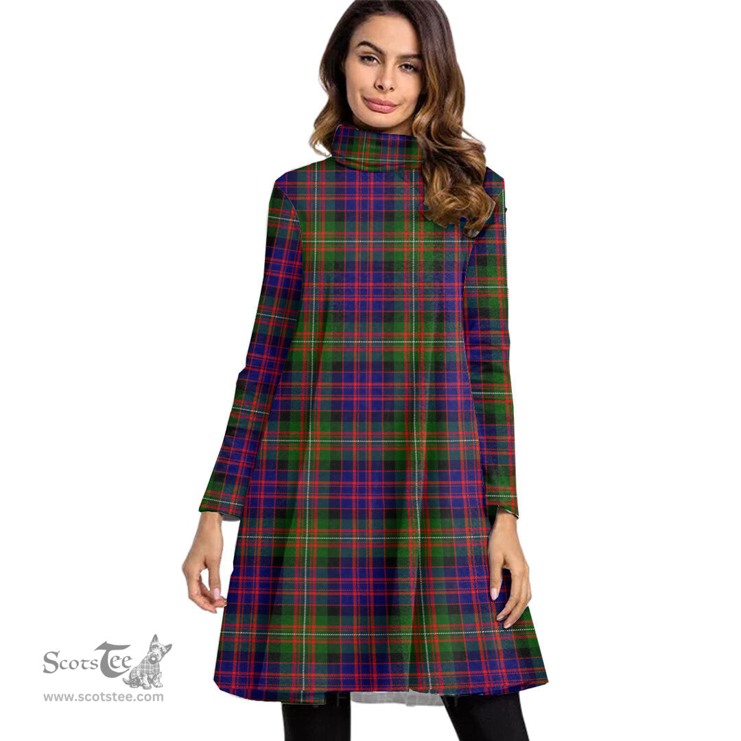 Scottish MacDonnell of Glengarry Modern Tartan Womens High Neck Dress Tartan Plaid Dress