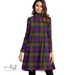 Scottish MacDonnell of Glengarry Modern Tartan Womens High Neck Dress Tartan Plaid Dress