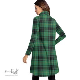 Scottish MacArthur Ancient Clan Tartan Crest Womens High Neck Dress Tartan Plaid Dress