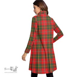 Scottish Hay Modern Clan Tartan Crest Womens High Neck Dress Tartan Plaid Dress