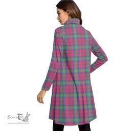 Scottish Lindsay Ancient Tartan Womens High Neck Dress Tartan Plaid Dress