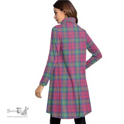 Scottish Lindsay Ancient Clan Tartan Crest Womens High Neck Dress Tartan Plaid Dress