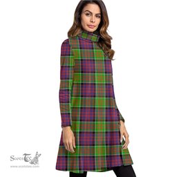 Scottish MacDonald of Clanranald Tartan Womens High Neck Dress Tartan Plaid Dress
