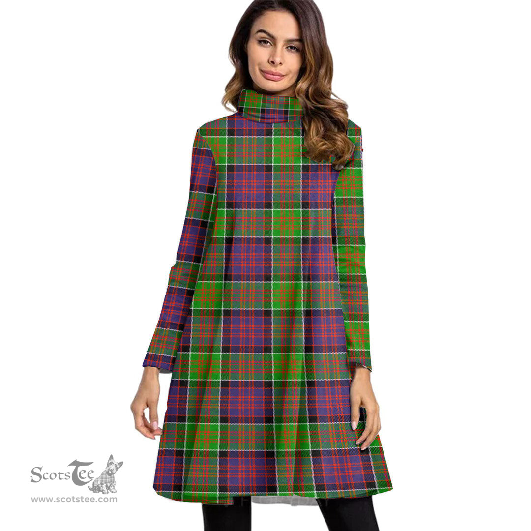 Scottish MacDonald of Clanranald Tartan Womens High Neck Dress Tartan Plaid Dress