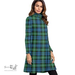 Scottish Lyon Clan Tartan Womens High Neck Dress Tartan Plaid Dress
