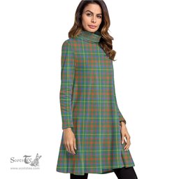 Scottish MacKintosh Hunting Ancient Tartan Womens High Neck Dress Tartan Plaid Dress