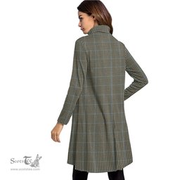 Scottish Haig Check Clan Tartan Crest Womens High Neck Dress Tartan Plaid Dress