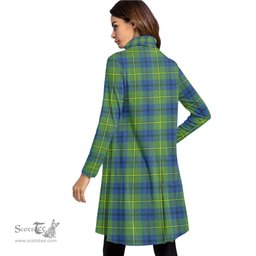 Scottish Johnston Ancient Clan Tartan Crest Womens High Neck Dress Tartan Plaid Dress