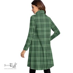 Scottish MacDonald Lord of the Isles Hunting Clan Tartan Crest Womens High Neck Dress Tartan Plaid Dress