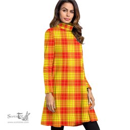 Scottish MacLeod of Raasay Tartan Womens High Neck Dress Tartan Plaid Dress