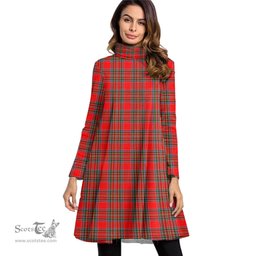 Scottish MacBean Modern Tartan Womens High Neck Dress Tartan Plaid Dress