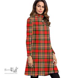 Scottish MacGill Modern Clan Tartan Crest Womens High Neck Dress Tartan Plaid Dress