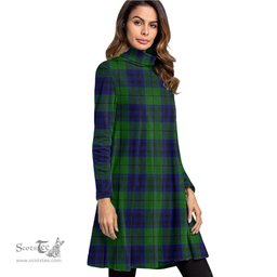 Scottish Keith Modern Tartan Womens High Neck Dress Tartan Plaid Dress