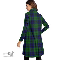 Scottish Keith Modern Tartan Womens High Neck Dress Tartan Plaid Dress