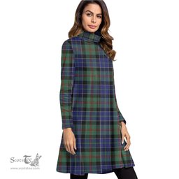 Scottish MacPhedran Tartan Womens High Neck Dress Tartan Plaid Dress