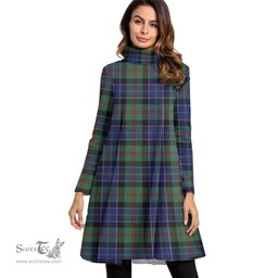 Scottish MacPhedran Tartan Womens High Neck Dress Tartan Plaid Dress