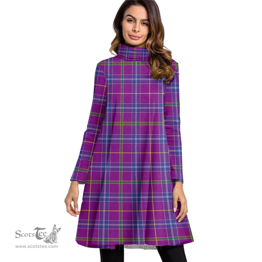 Scottish Jackson Tartan Womens High Neck Dress Tartan Plaid Dress
